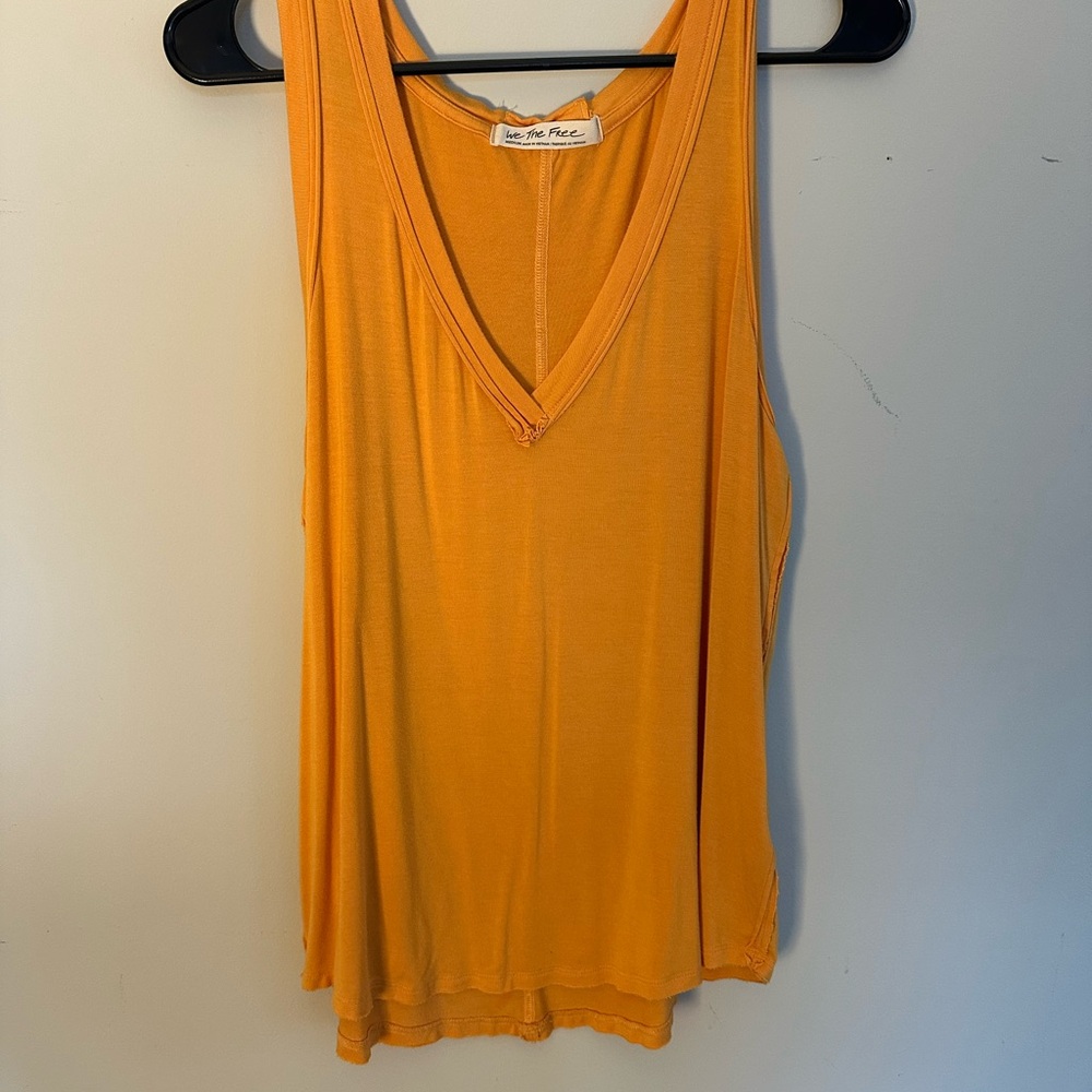We The Free Mustard V-Neck Tank Top
